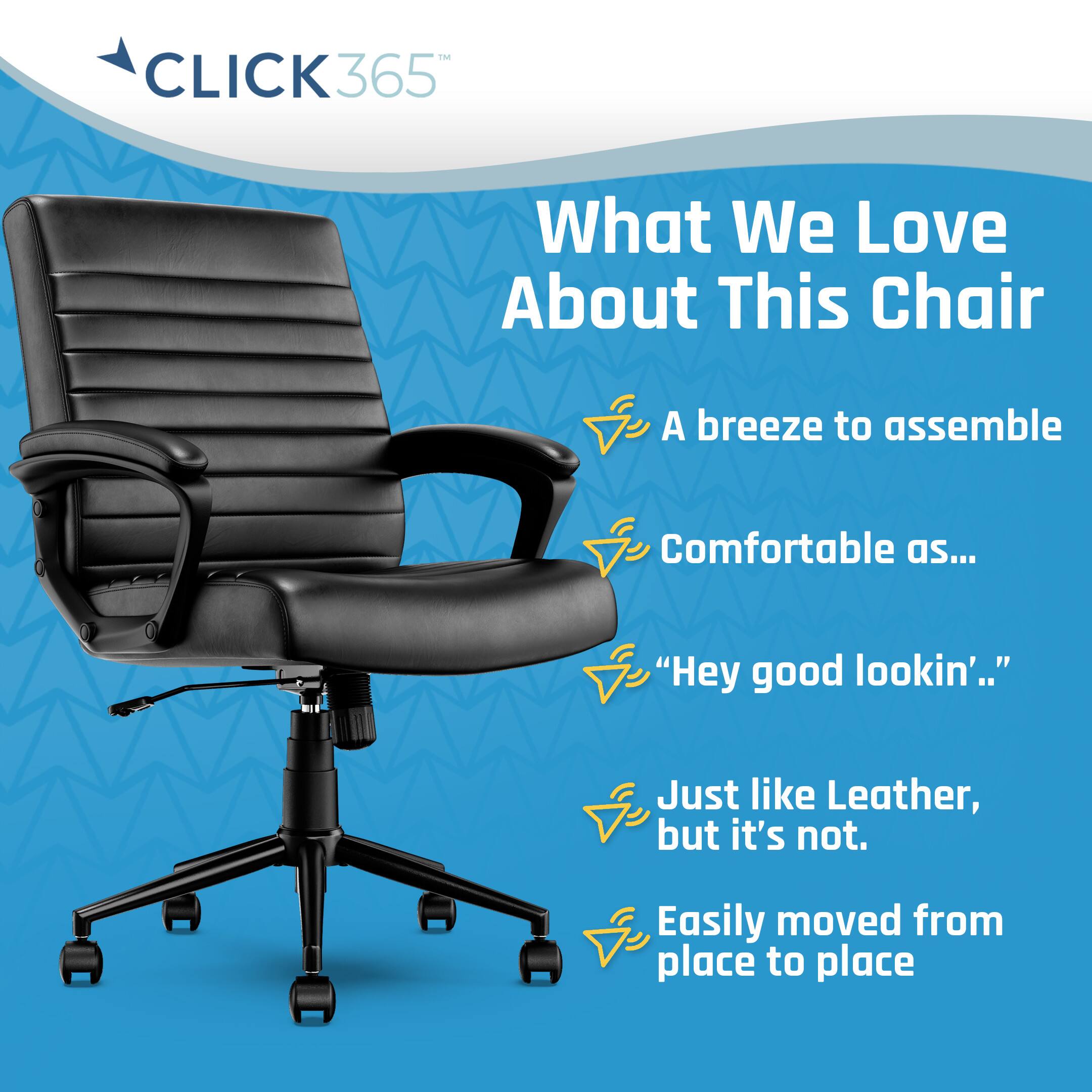 Alt View 13. Click365 - Transform 3.0 Extra Comfort Ergonomic Mid-Back Desk Chair - Black.