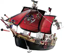 Playmobil - Pirates 70411 Skull Pirate Ship 132 Piece Set - Blue