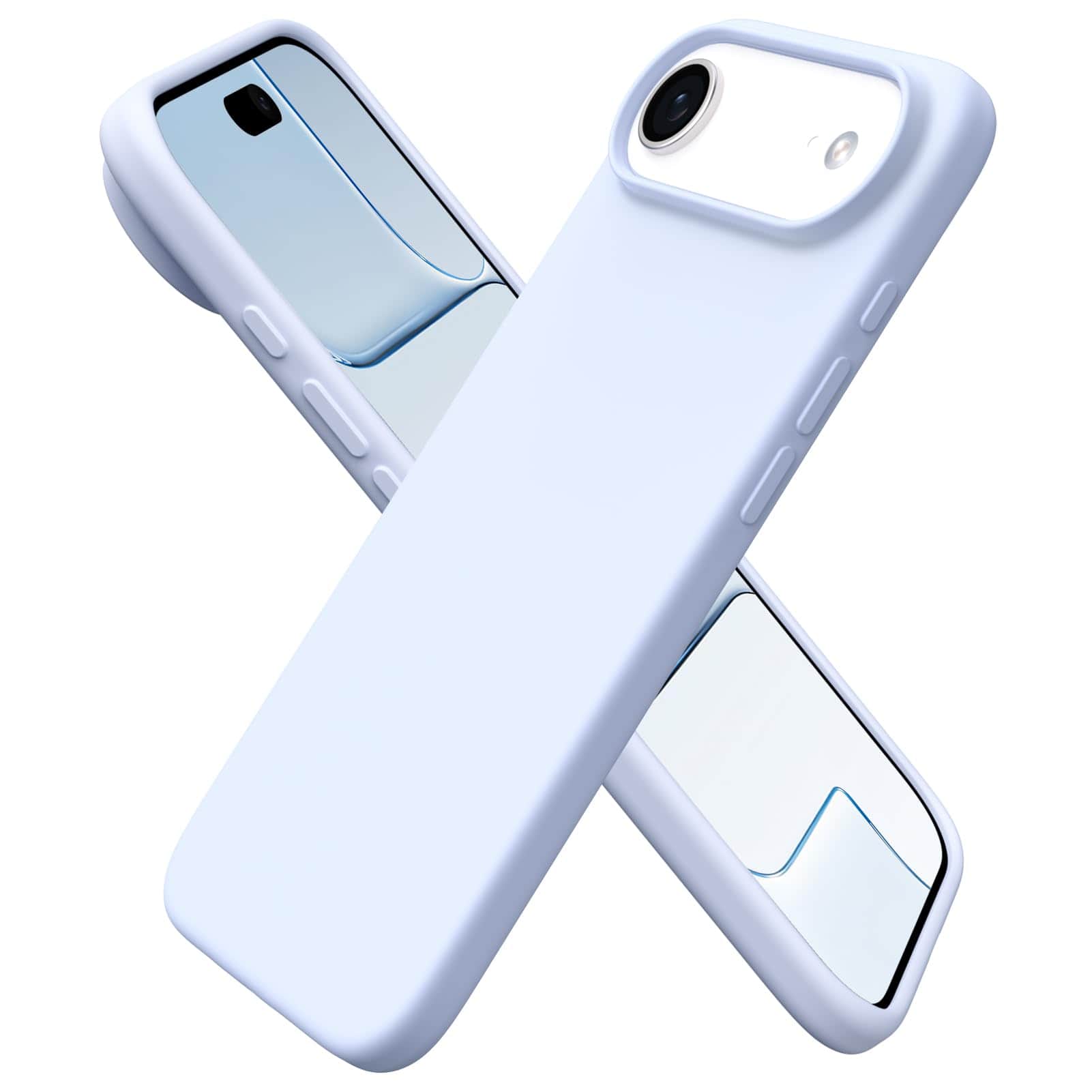Front. Ornarto - ORNARTO Designed for iPhone Air Case 6.5", Liquid Silicone Soft Gel Rubber Shockproof Protective Case-Baby Blue - Baby Blue.