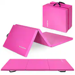 BalanceFrom Fitness - GoGym 2 Inch Thick Tri Fold Folding Gymnastics Mat - Pink