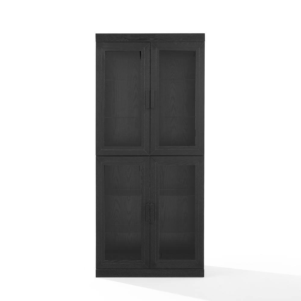 Alt View 2. Crosley Furniture - Essen Glass Door Kitchen Pantry Storage Cabinet - Black.
