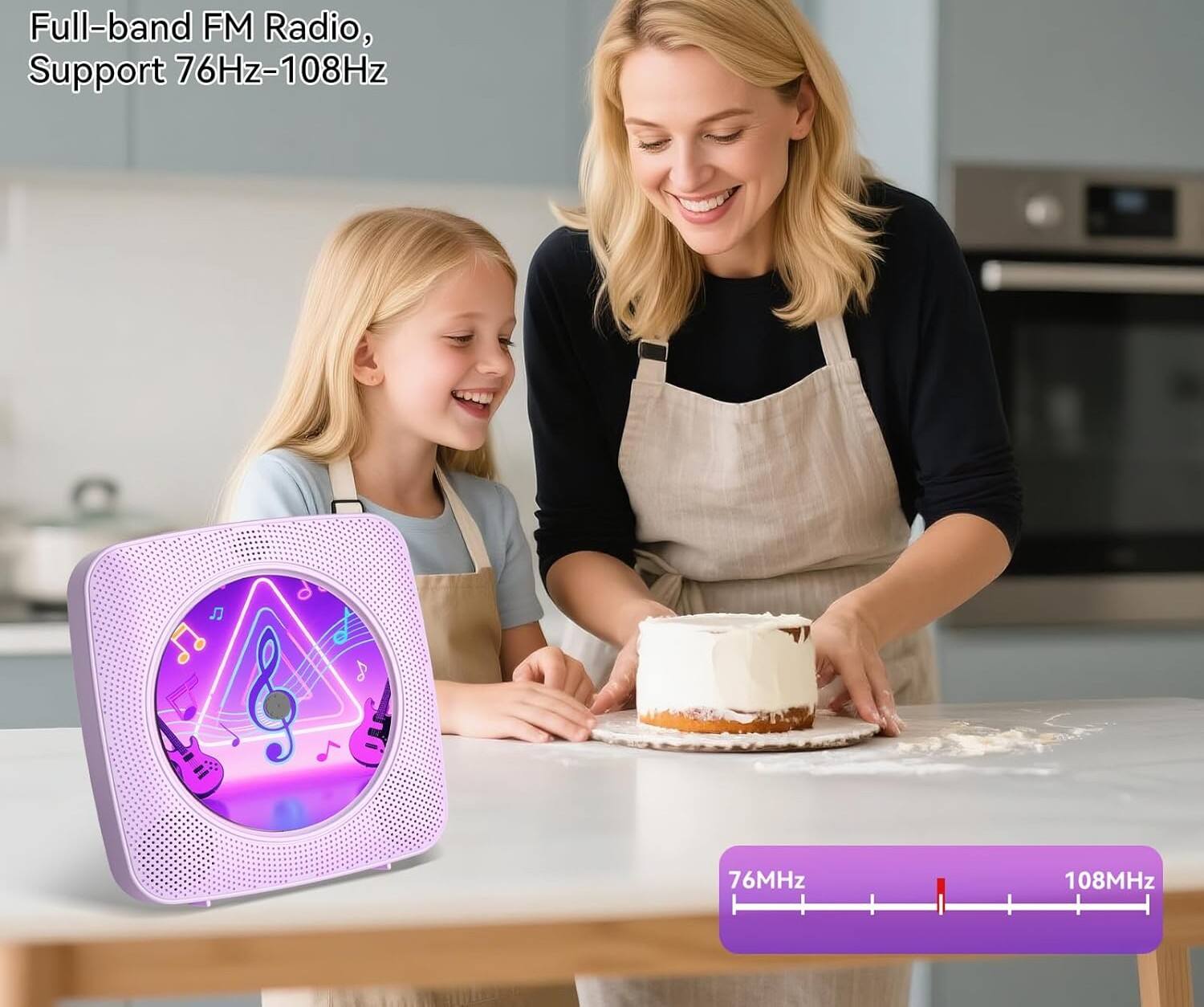 Full-band FM Radio, Support 76Hz-108Hz

76MHz 108MHz