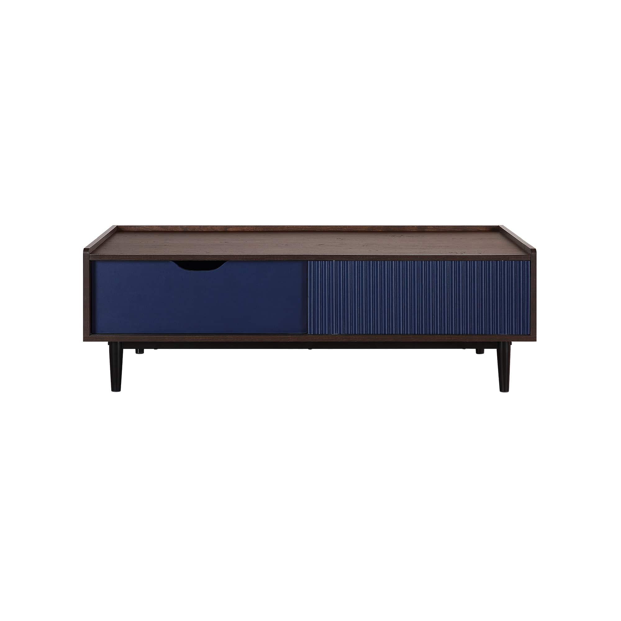 Manhattan Comfort - Duane Mid-Century Modern 47" Coffee Table - Navy Blue