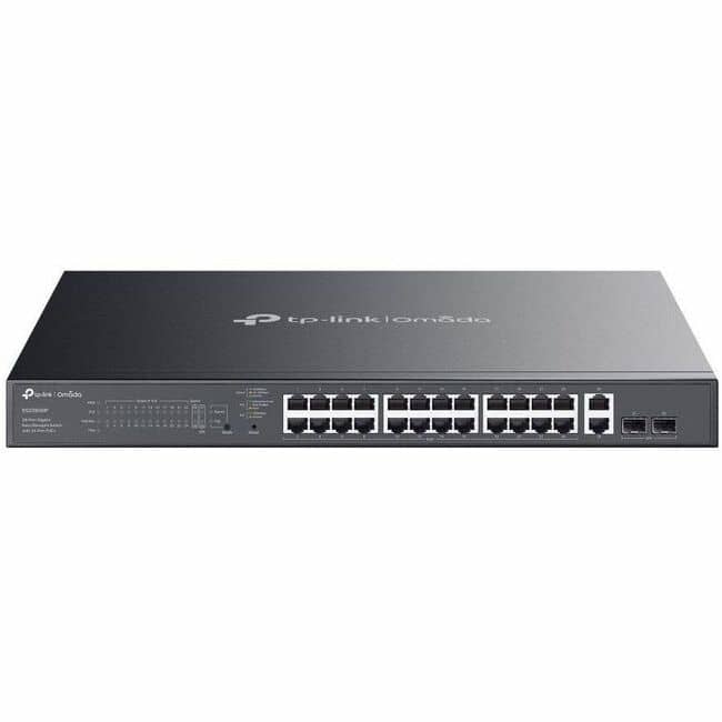 TP-Link - TP Link Omada ES228GMP - Omada 28-Port Gigabit Easy Managed Switch with 24-Port - Omada 28-Port Gigabit Easy Managed - Black