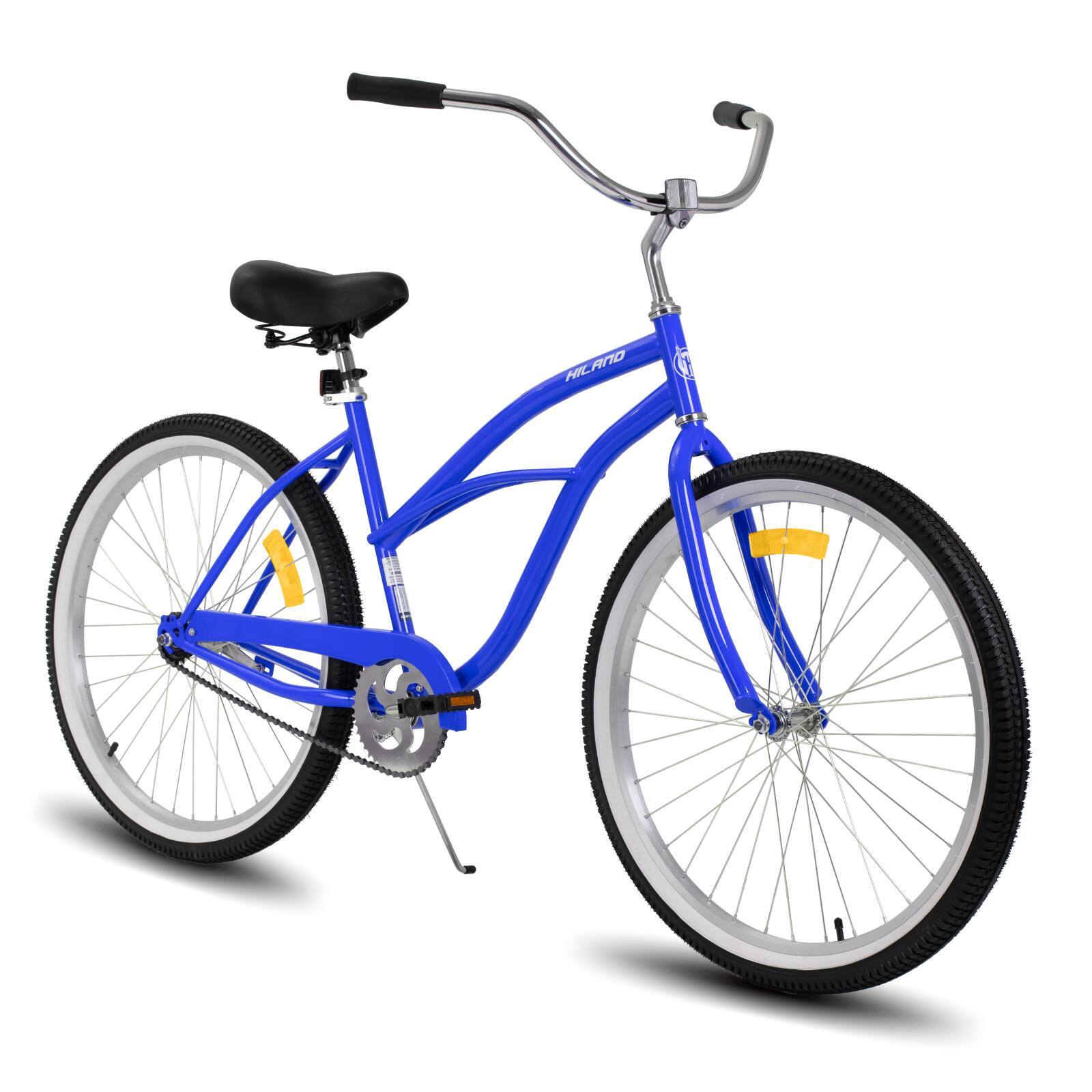 Angle. HILAND - HILAND Jade 24 in Beach Cruiser Bike for Youth Boys and Girls, Hi-Ten Steel Frame Commuter City Bicycle, Blue - blue.