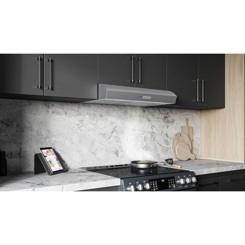 Alt View 12. Broan - Broan-NuTone 30-Inch Under Cabinet Range Hood, ENERGY STAR, 350 Max Blower CFM, Stailess Steel - Stainless Steel.