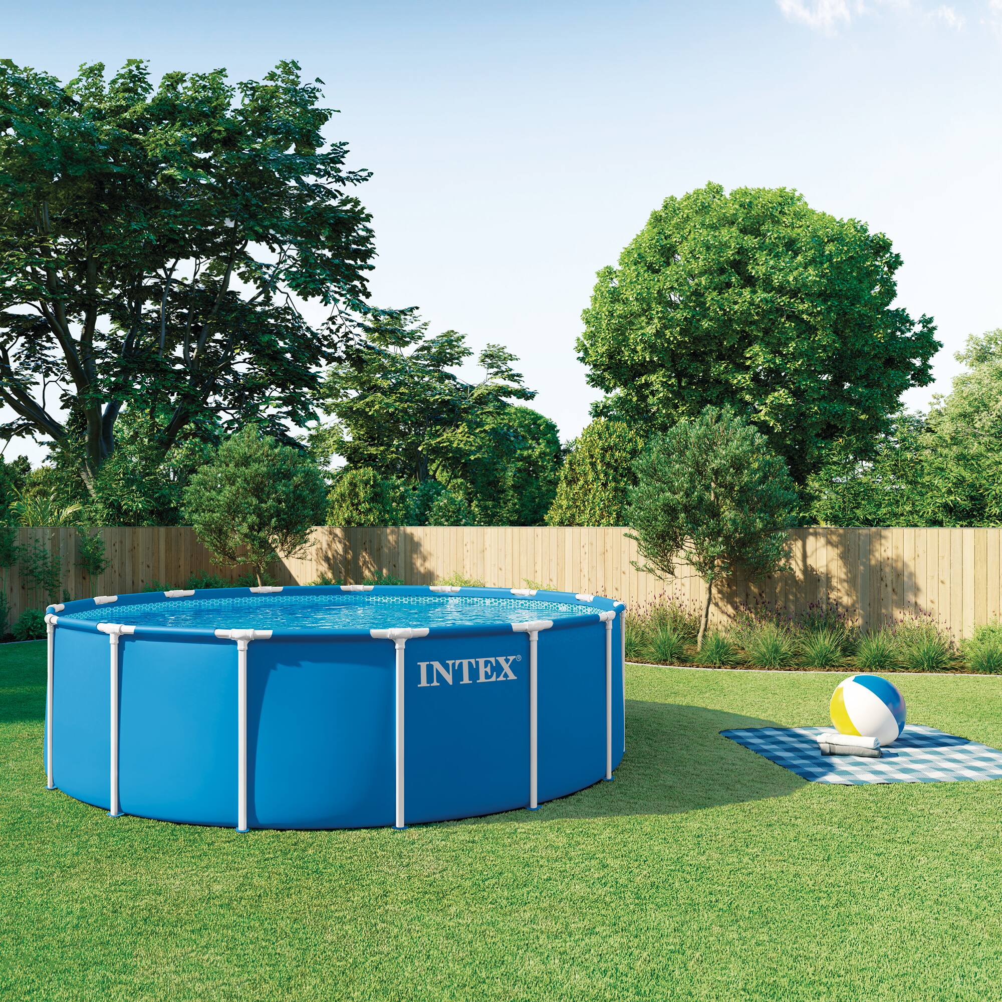 Alt View 1. Intex - Metal Frame Pool Set: 15' x 48" - Blue.