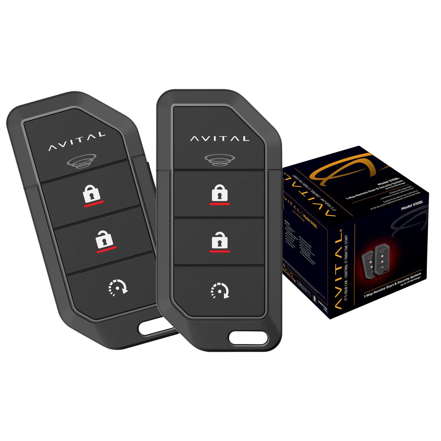 AVITAL - 5108l 5108l 1-way Remote Start Security System With 2 Remotes
