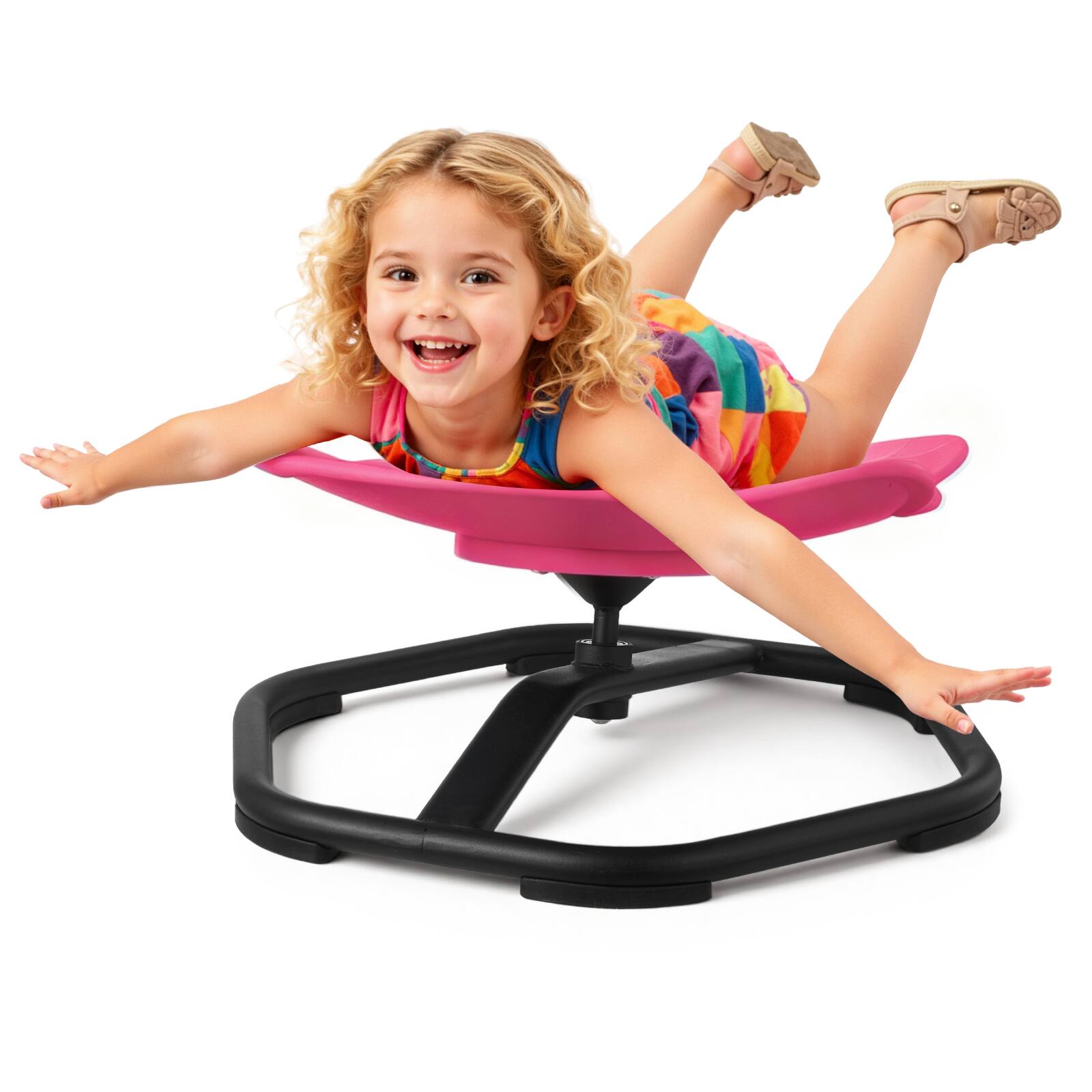 Front. VEVOR - Kids Swivel Chair, 220 lbs Capacity, Elephant Shape Sensory Spinning Chair, Autistic Kids Sensory Toy Seat - Red.