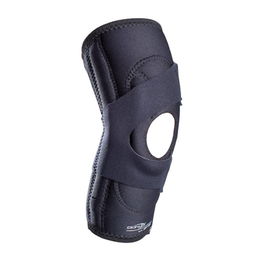 DonJoy - Lateral J Patella Knee Support Brace with Hinge: Drytex, Right Leg, Large - Black