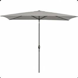 Mondawe - 6.5 x 10 ft Rectangular Patio Umbrella with Crank, Tilt, Polyester UV-Resistant Canopy - Gray