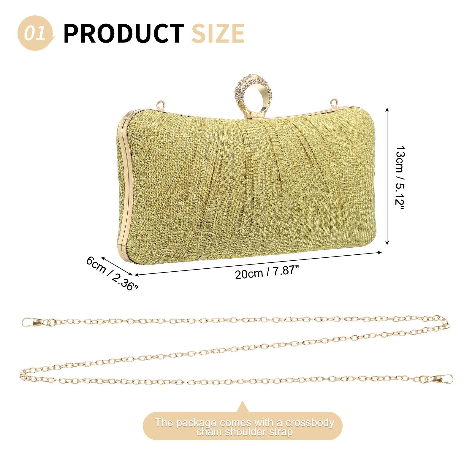 01 PRODUCT SIZE

13cm / 5.12"  
6cm / 2.36"  
20cm / 7.87"  

The package comes with a crossbody chain shoulder strap.