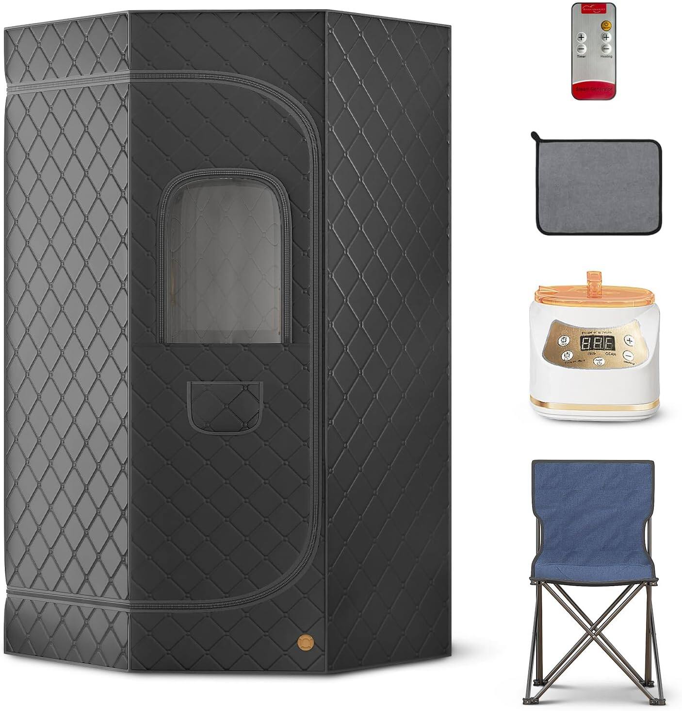 Alt View 2. Circus Cirle - Portable Sauna Box for Home with Remote Control  - Black.