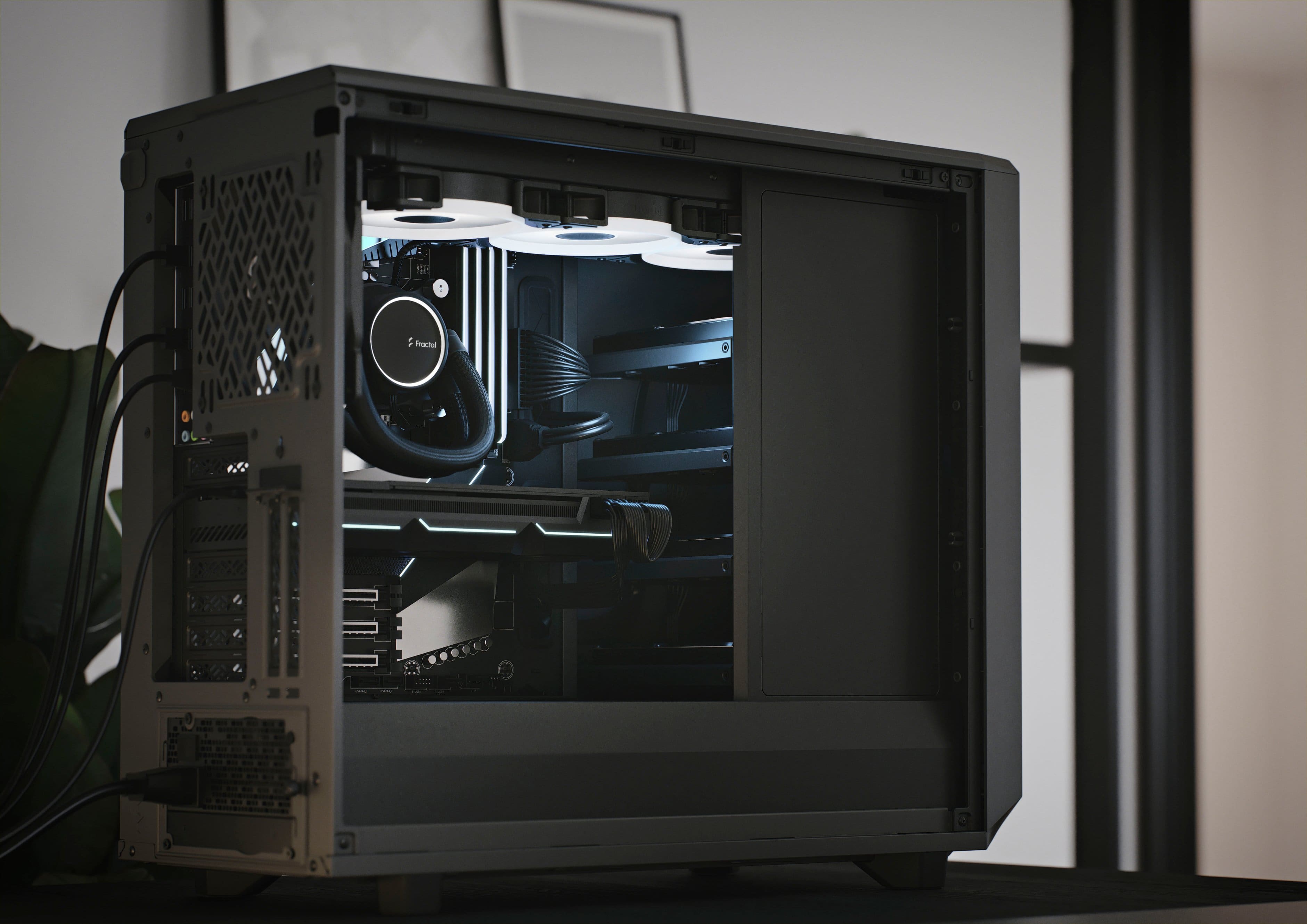 Alt View 32. Fractal Design - Meshify 2 Black ATX Light Tinted Tempered Glass Window Mid-Tower PC Case - Black.