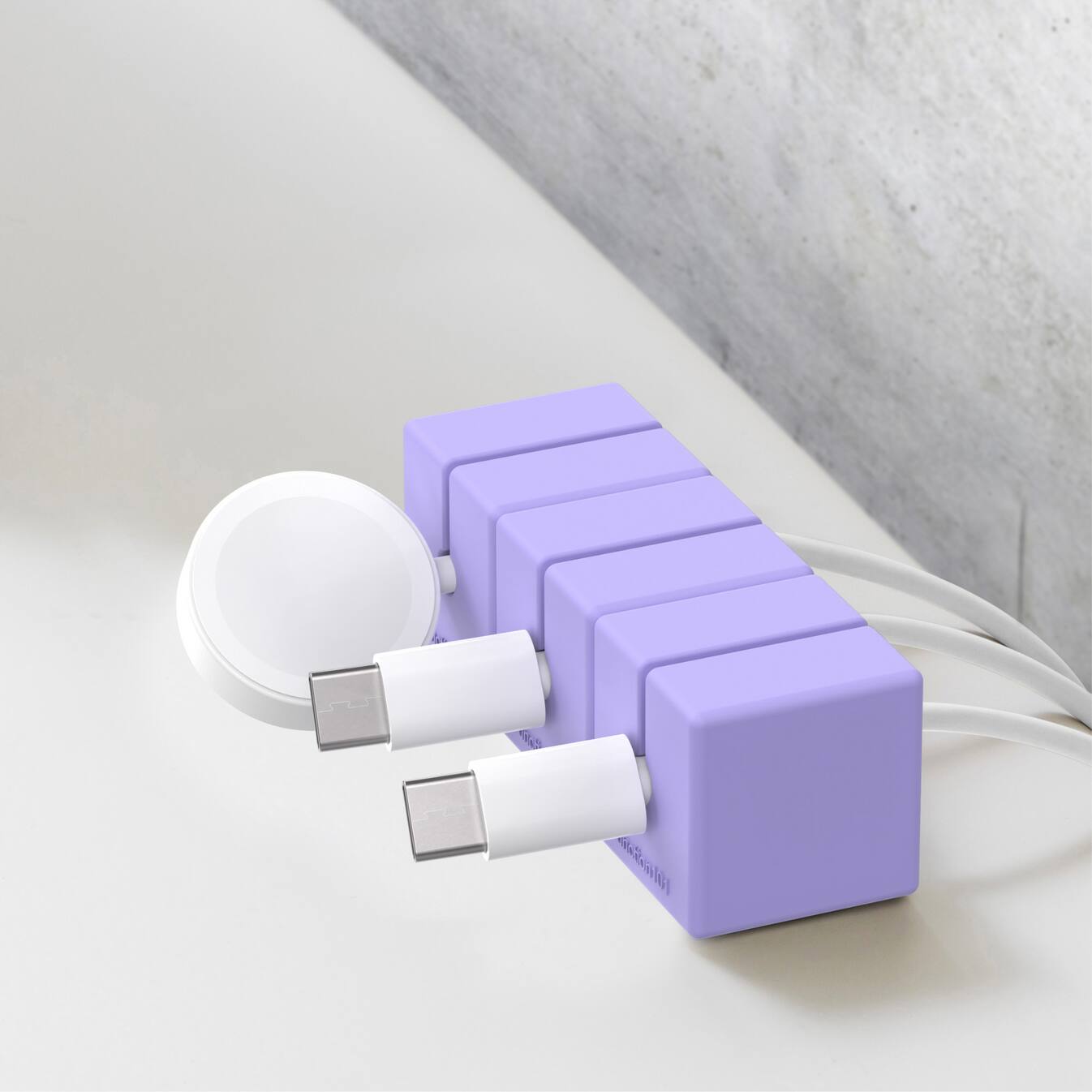 Back. Function 101 - Cable Blocks Magnetic Cord Organizers - Purple (3 pack) - Purple.