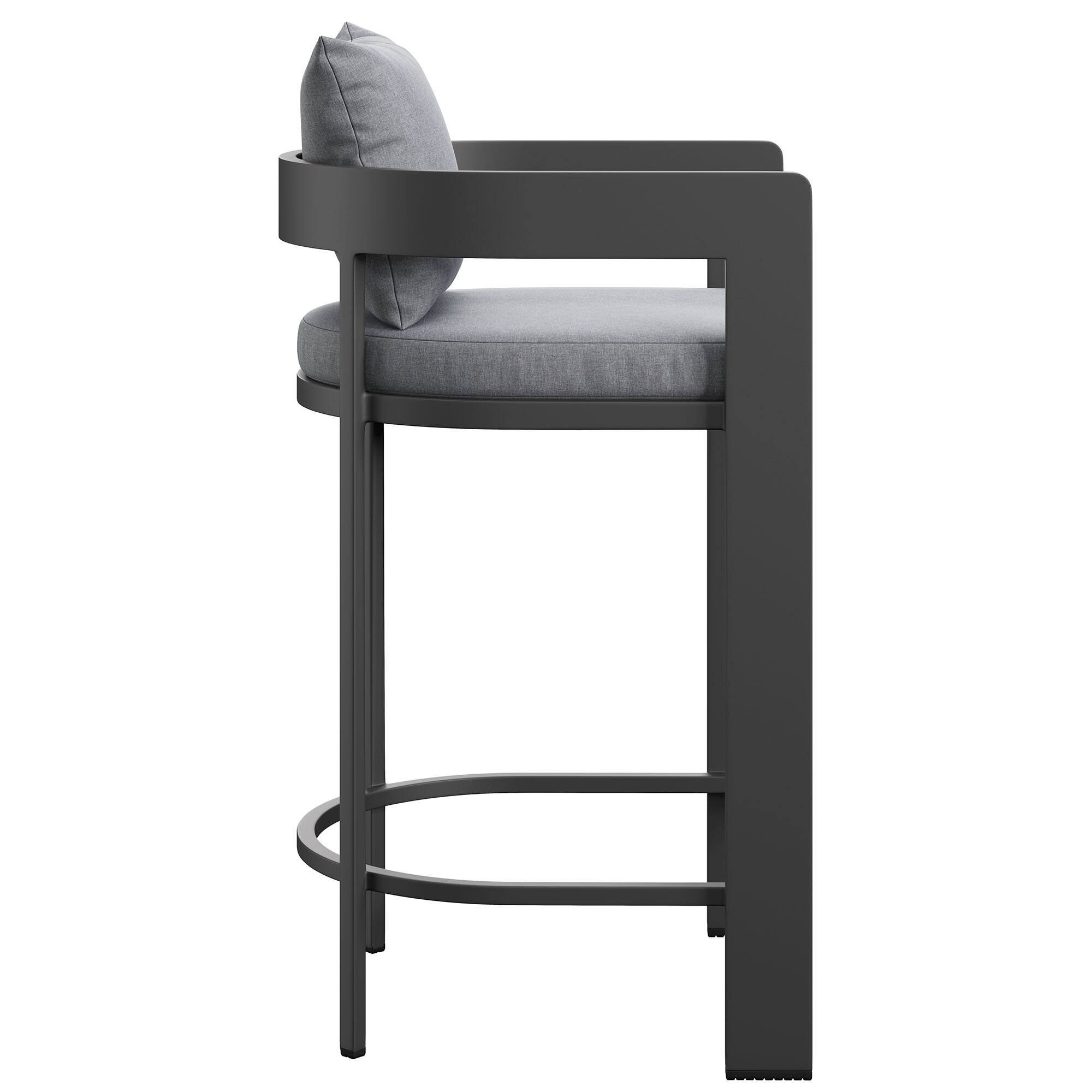 Alt View 2. Modway - Tahoe Outdoor Patio Aluminum Bar Chair by Modway - Gray.