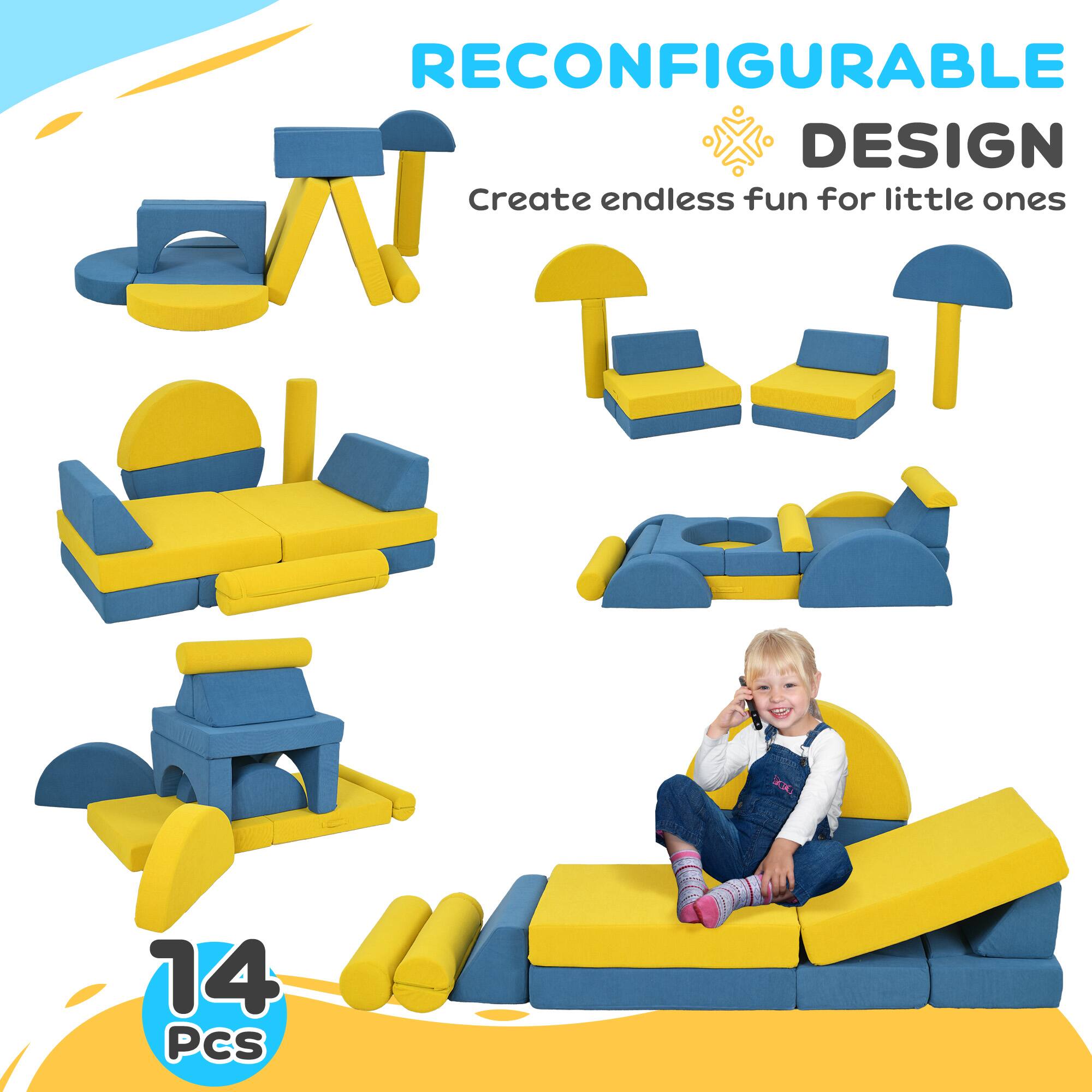 RECONFIGURABLE DESIGN  
Create endless fun for little ones.  
14 Pcs