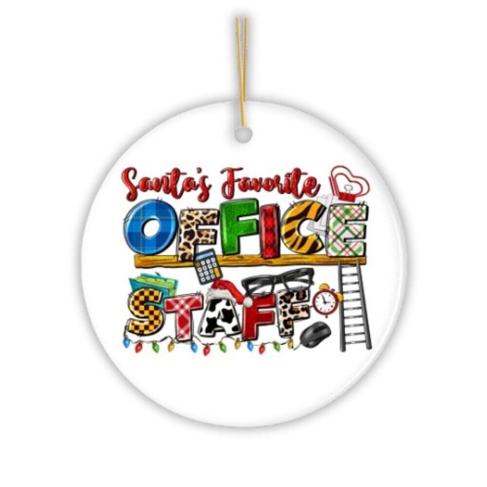OrnamentallyYou - Santas Favorite Office Staff Christmas Ornament Receptionist Secretary Accountant and Admin Gift - Multi-colored