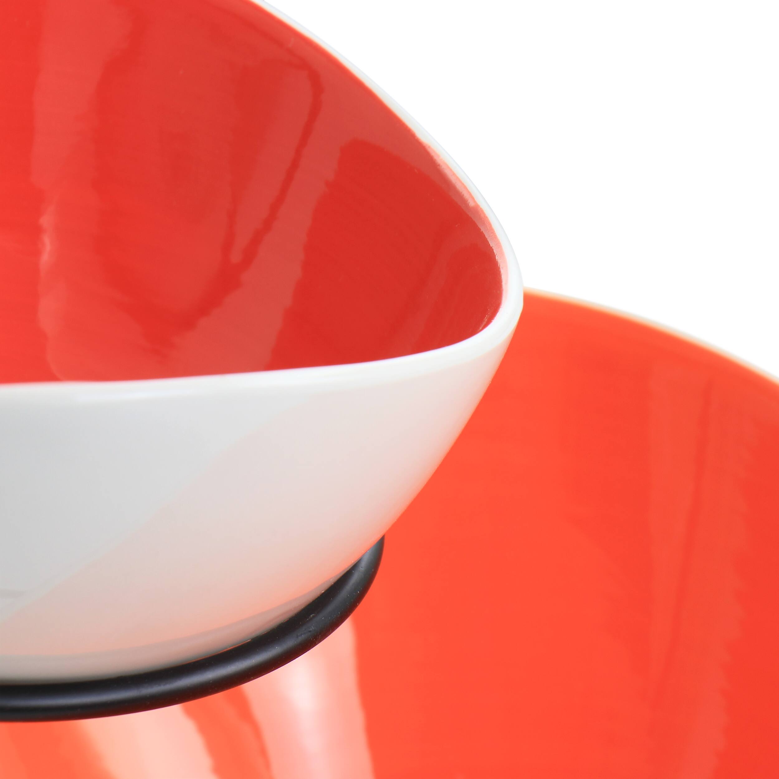 Alt View 5. Gibson - Gibson Home Crenshaw 4 Piece Hand Painted Stoneware 3-Tier Serving Bowl Set with Metal Rack - Multi.