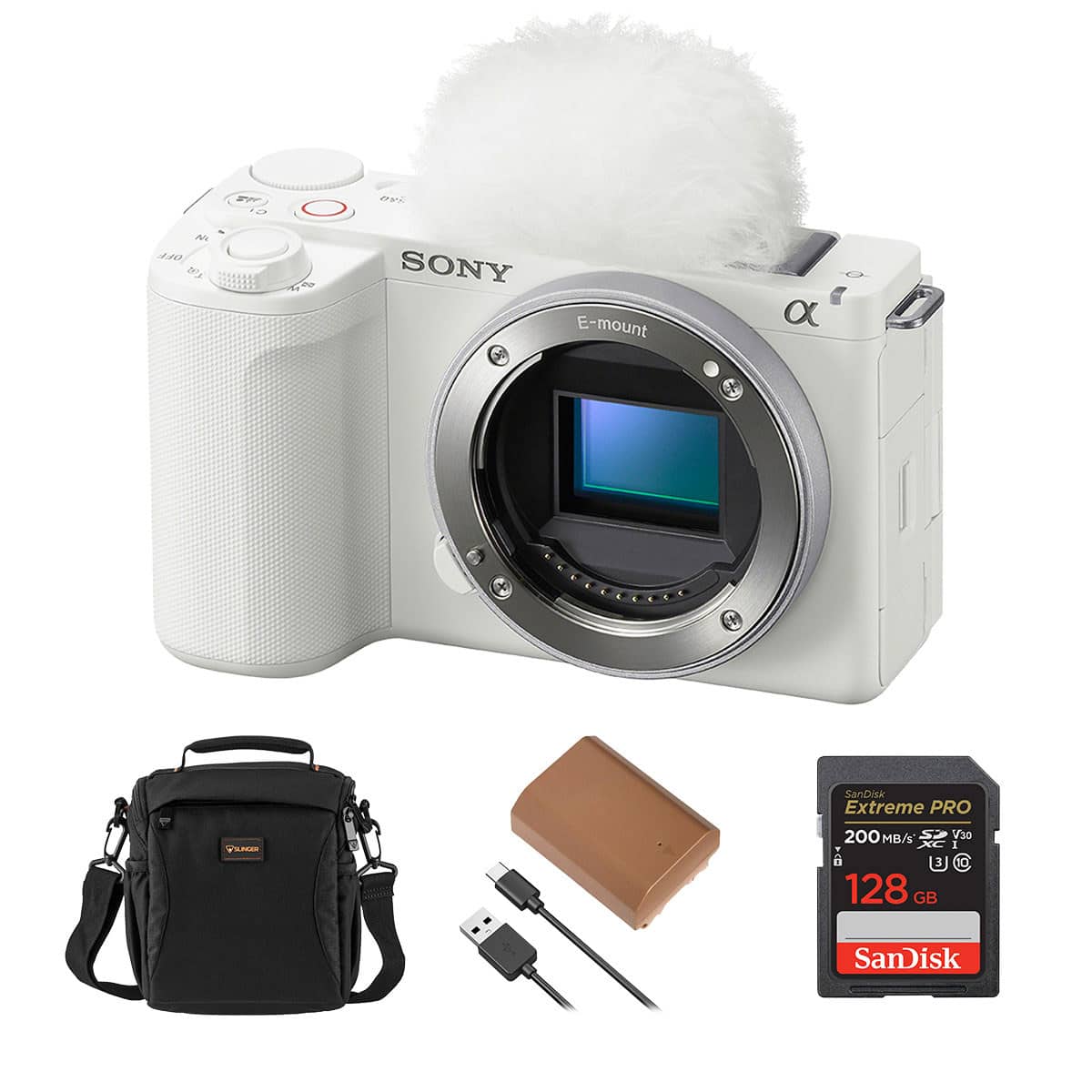 Bundle - Sony - Alpha ZV-E10 II Mirrorless Camera, White, with PRO 128GB Memory Card, Battery and Shoulder Bag price history on PriceWatchPro