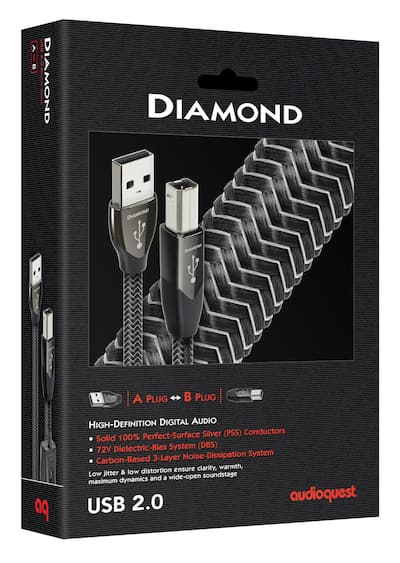 AudioQuest Diamond USB A > B 2.5' Digital High Definition Audio AudioQuest Diamond USB A > B 2.5' Digital High Definition Audio