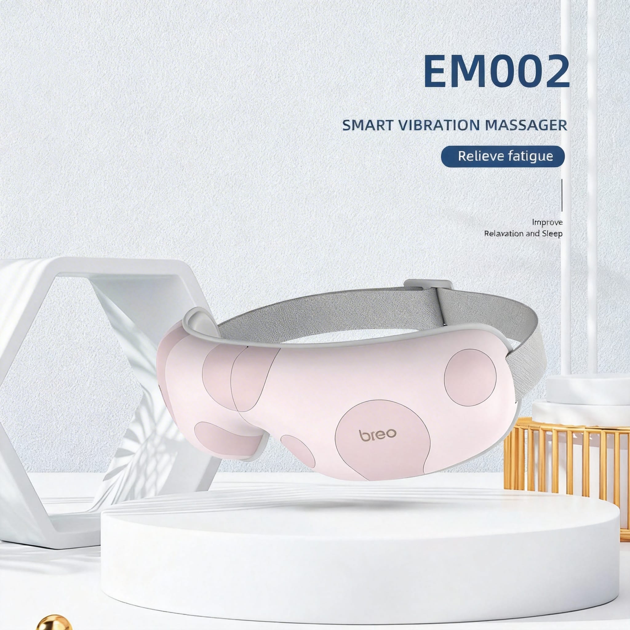 BREO - EM002 Eye Massager with Heat, Intelligent Pressure Massage, Foldable Portable Eye Care Device for Fatigue Relief