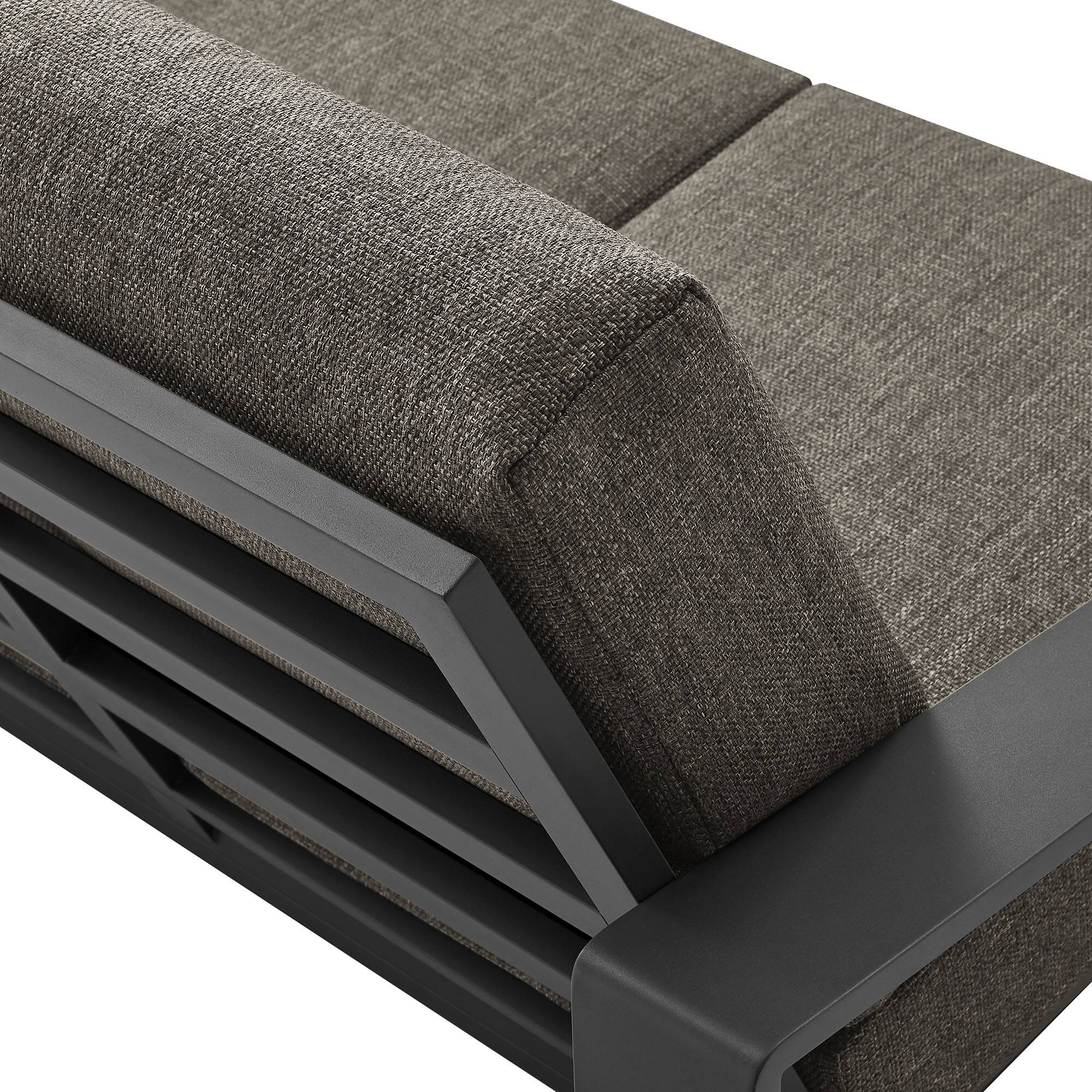 Alt View 5. Modway - Lirienne Outdoor Patio Aluminum Loveseat by Modway - Smoke Gray.