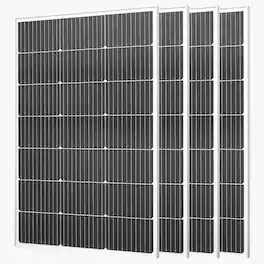 VEVOR - 4PCS 100W Monocrystalline Solar Panels, 23% High-Efficiency Mono PV Module with Stable MC4 Output & Aluminum Frame - Black