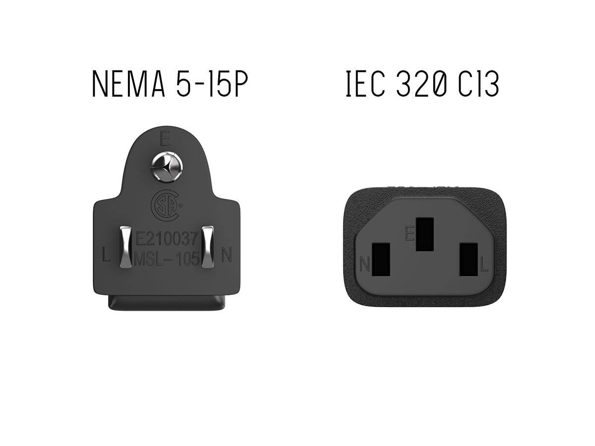 NEMA 5-15P  
IEC 320 C13  
E210037 MSL-105