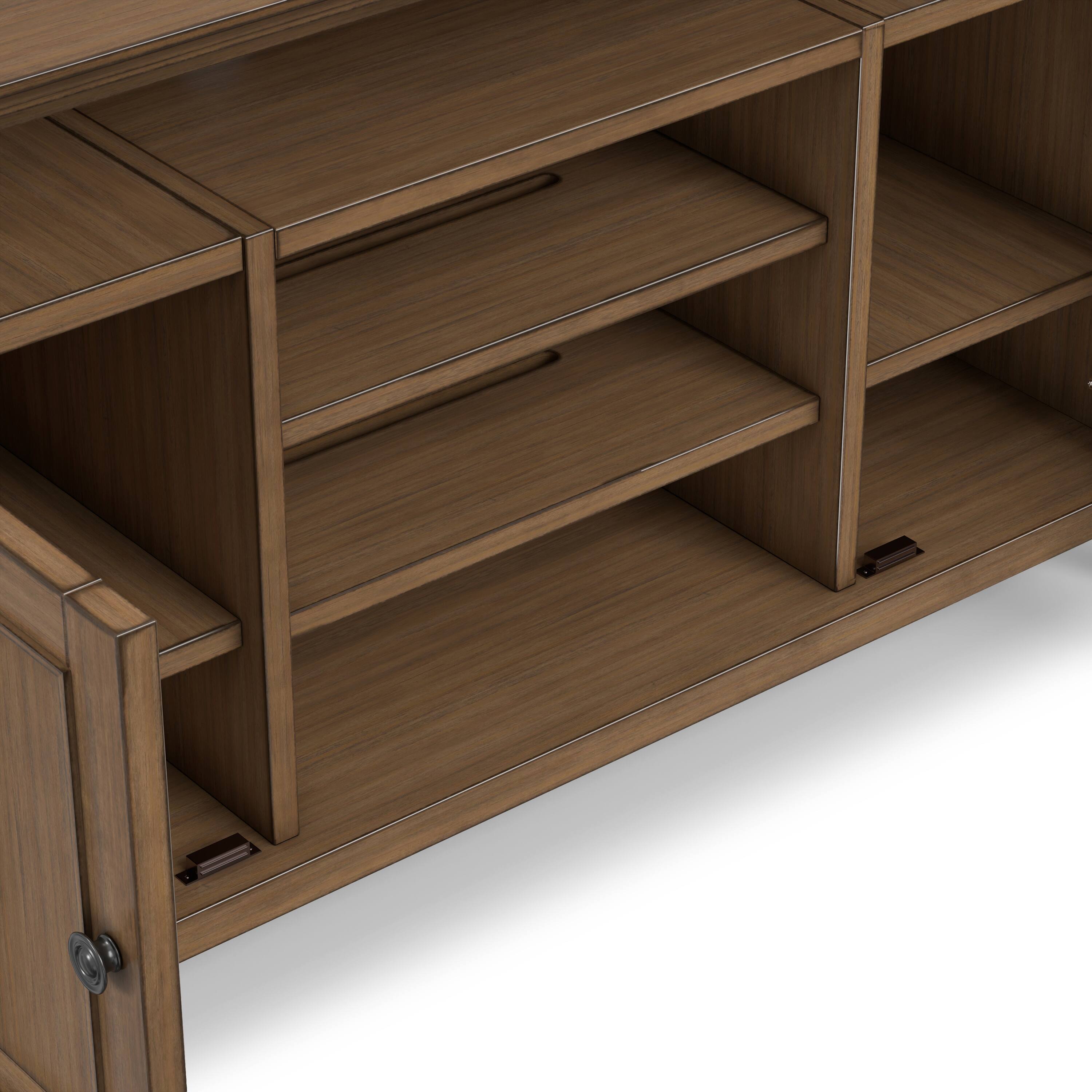 Alt View 5. Simpli Home - Amherst Wide Transitional TV Media Stand for Most TVs up to 60" - Rustic Natural Aged Brown.