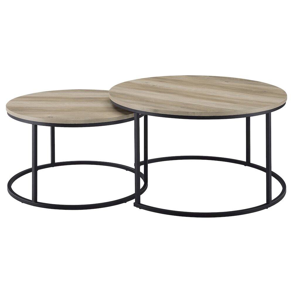 Alt View 1. Coaster Co. of America - Lainey 2-piece Round Nesting Coffee Table Distressed Pine - Distressed Pine.