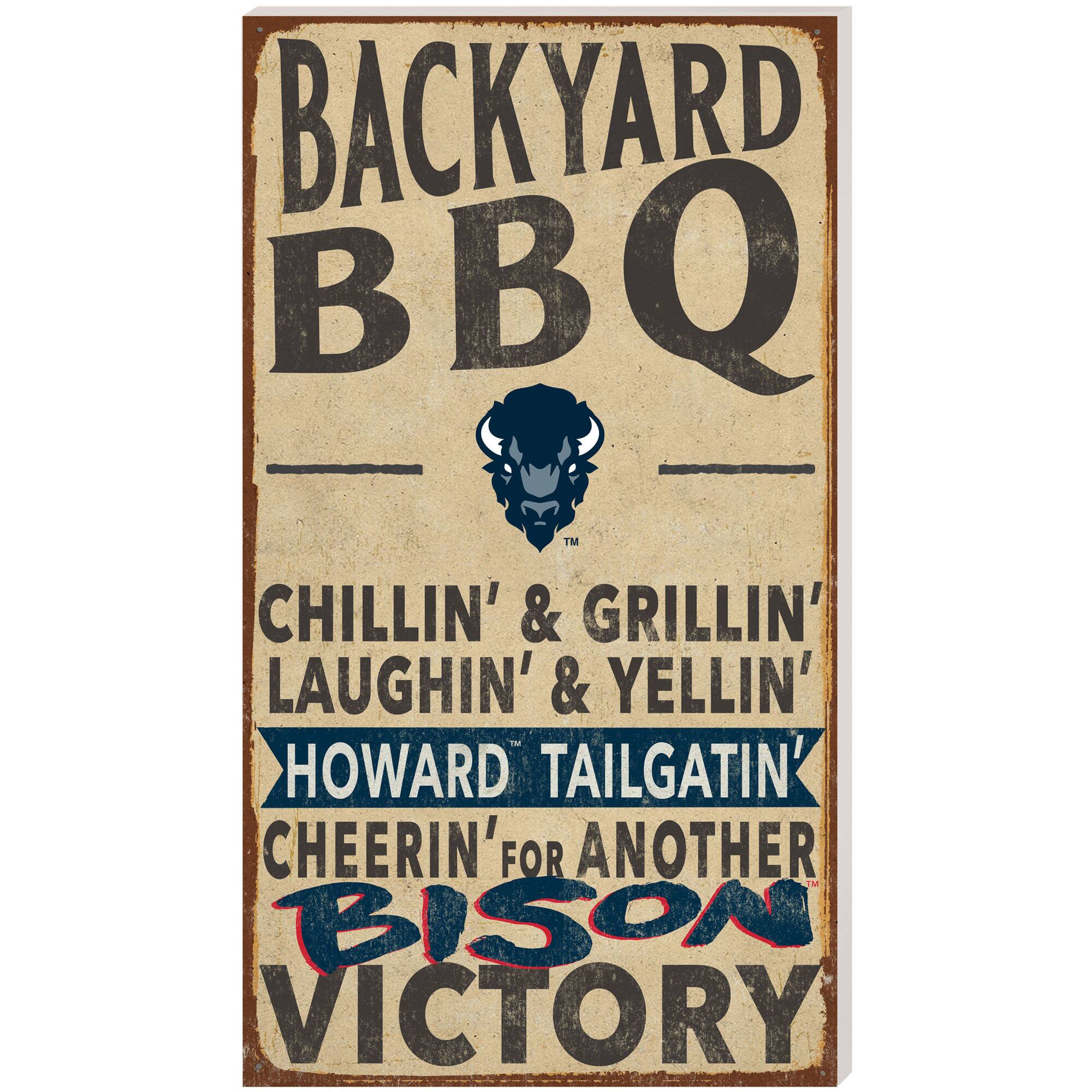 Howard Bison 11'' x 20'' Indoor/Outdoor BBQ Sign