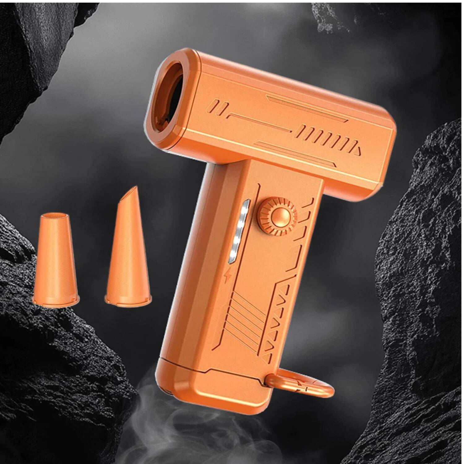 Angle. Home Collection - 130,000RPM Mini Turbo Blower Fan Rechargeable - Orange.