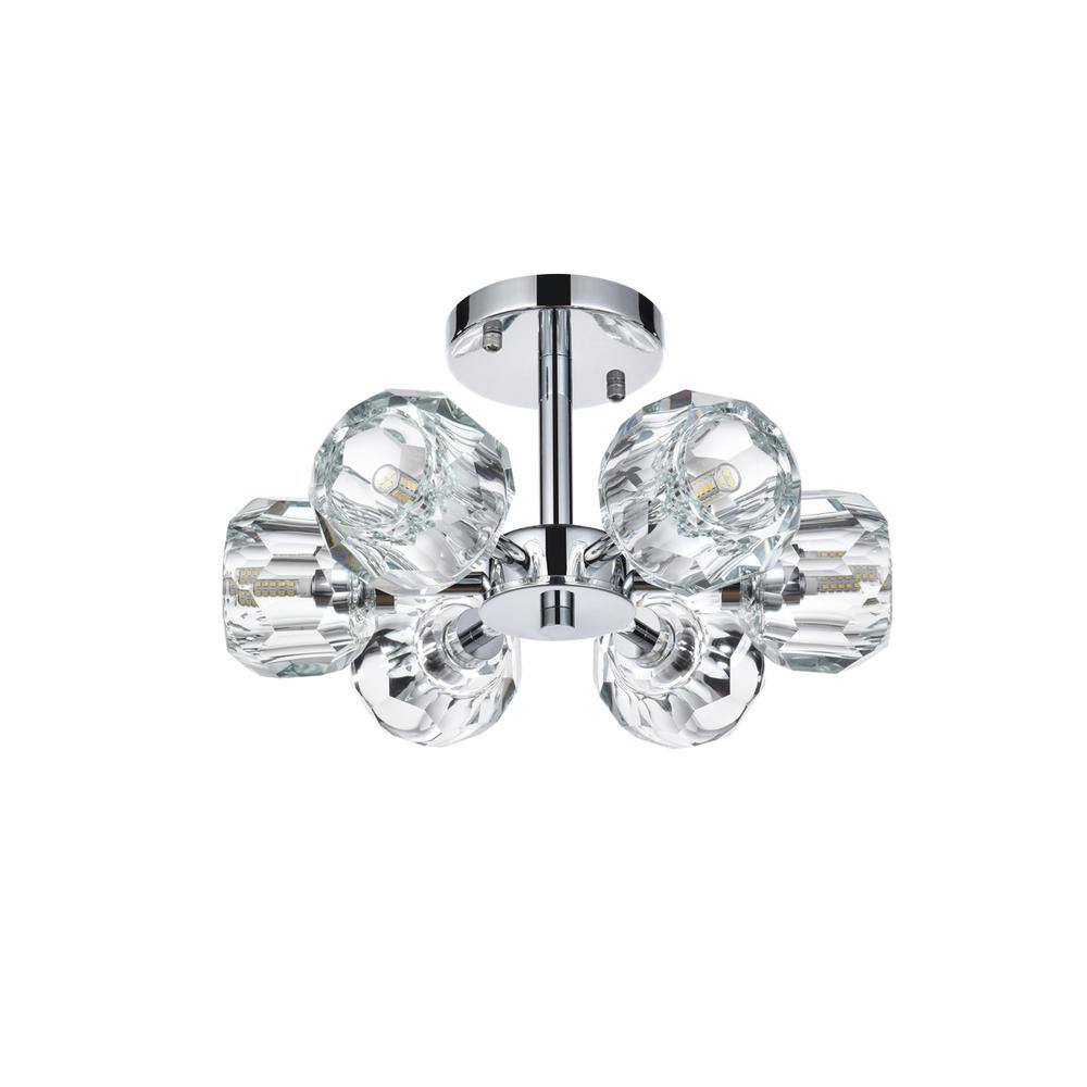 Alt View 1. Elegant Lighting - Eren 14 inch Flush Mount in Chrome - Chrome.