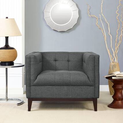 Front. Modway - Serve Upholstered Fabric Armchair by Modway - Gray.