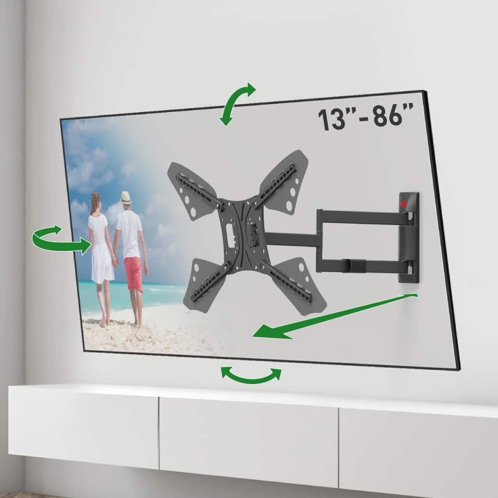 Barkan - 13-86" TV full motion wall mount - Black
