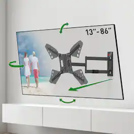Barkan - 13-86" TV full motion wall mount - Black