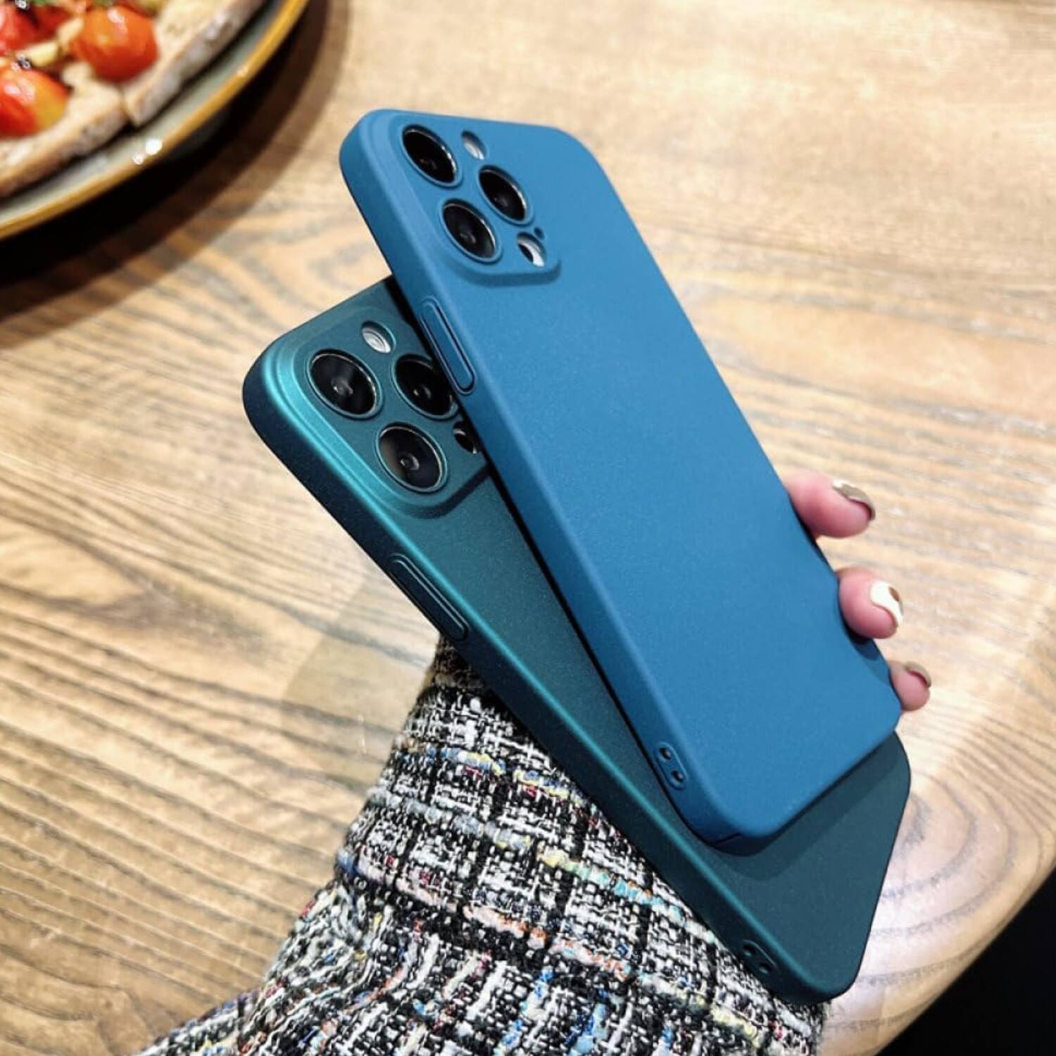 Back. Stock Preferred - Ultra-Thin Shockproof Case Cover for iPhone 16 Pro Blue - Blue.