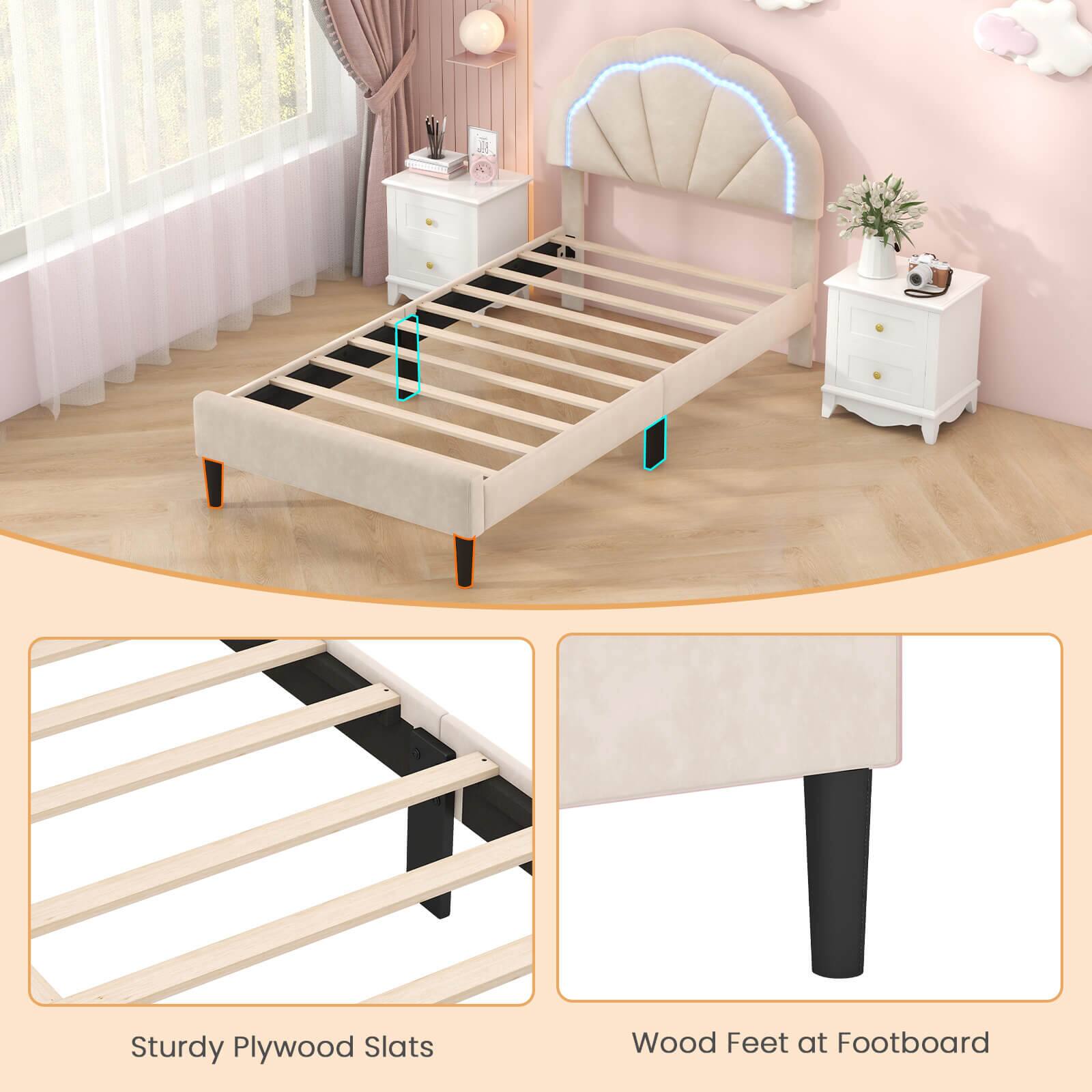 - Sturdy Plywood Slats
- Wood Feet at Footboard