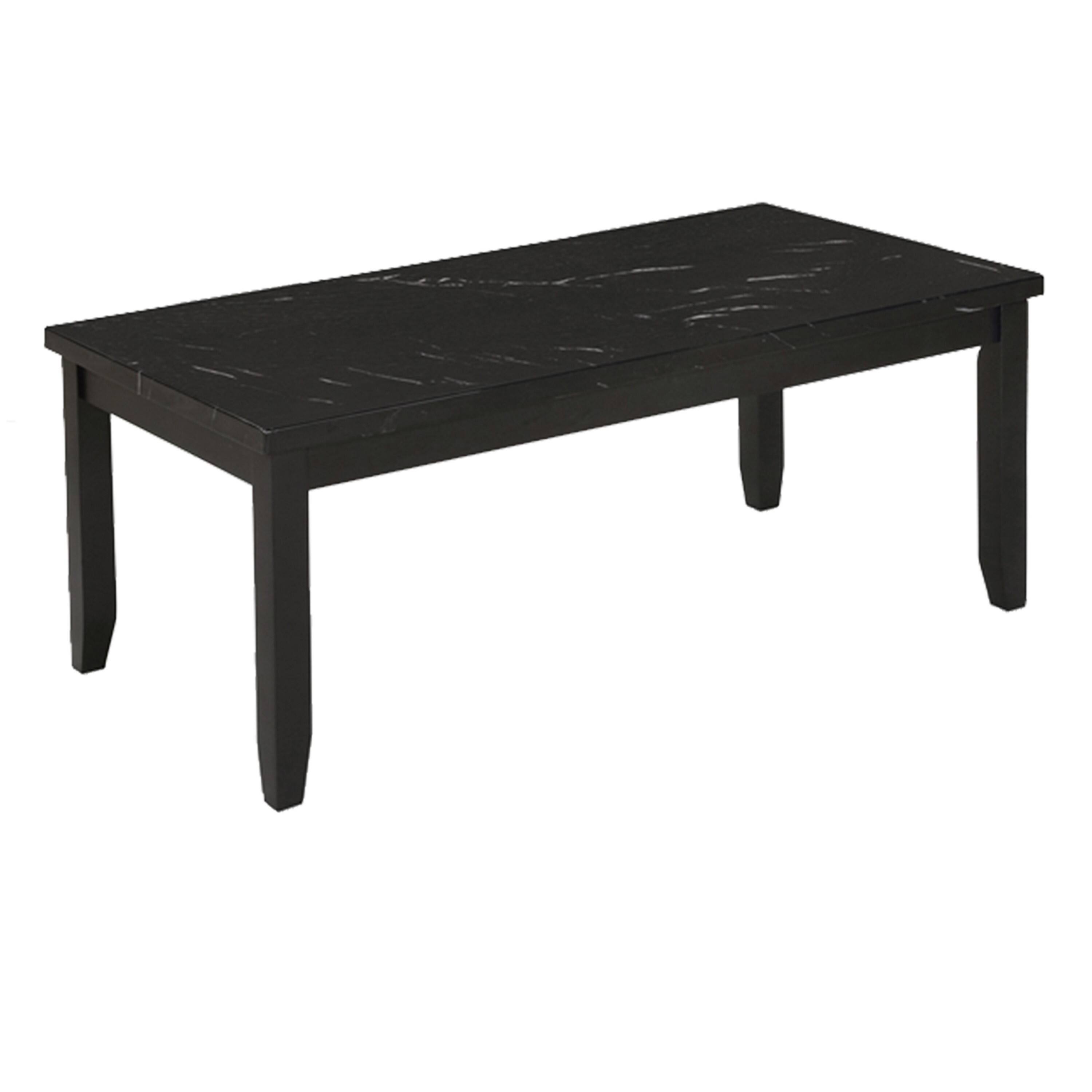 Alt View 1. Manhattan Lane - Lide 3 Piece Coffee Table and End Table Set, Faux Marble Top, Black Wood - Black.