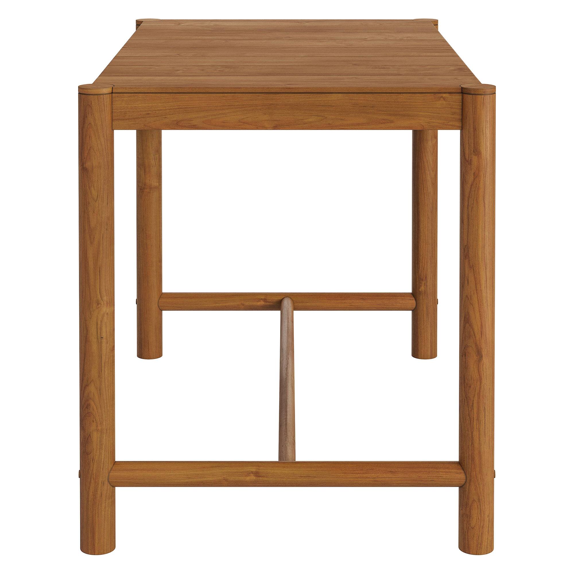 Alt View 2. Modway - Eleni Rectangle 56-Inch Outdoor Teak Wood Rectangular Bar Table by Modway - Natural.