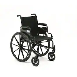Invacare - XT Lightweight Wheelchair, Full Length Arms, 18" Seat, Satin - Black