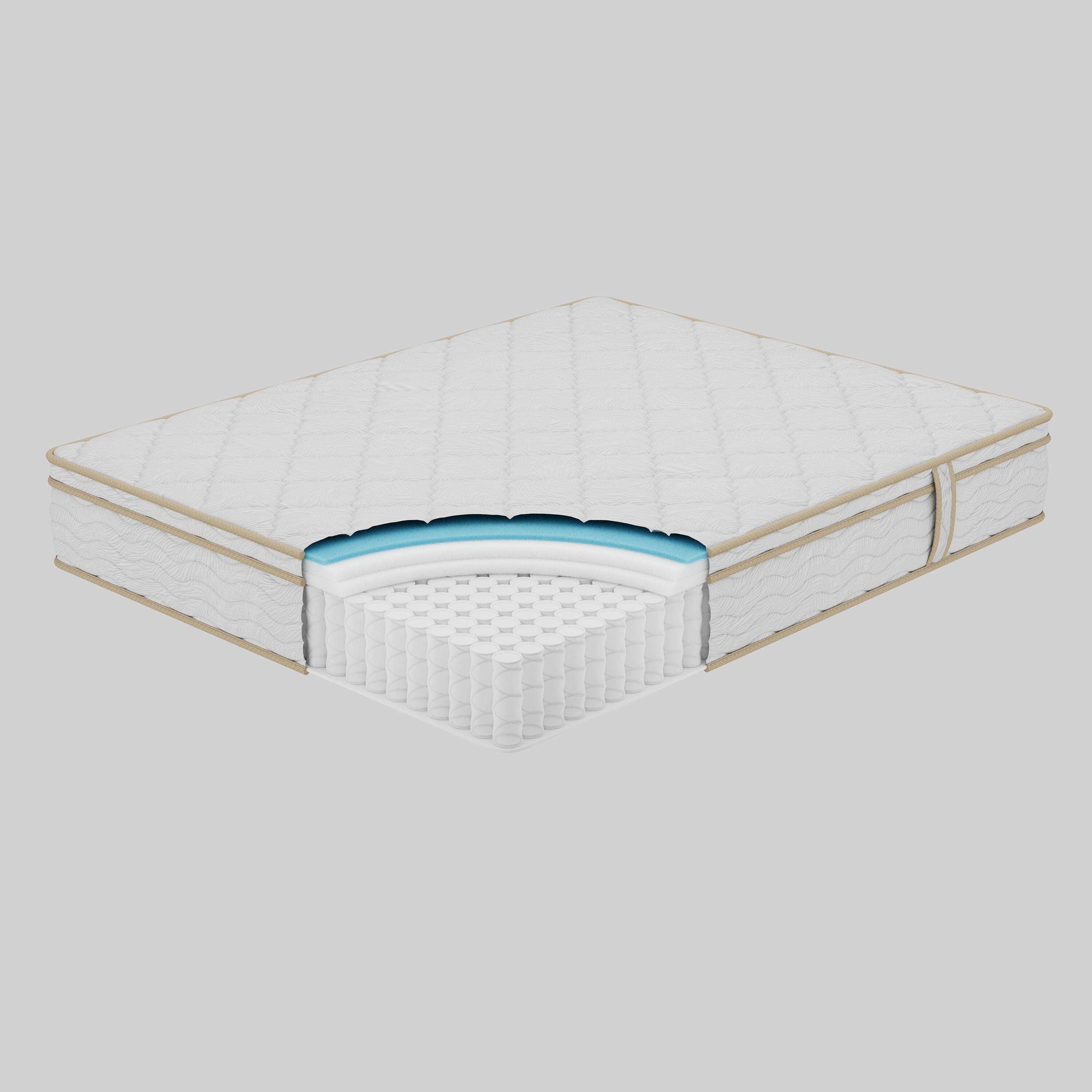 Alt View 2. Anysun - 12-Inch Queen Size Hybrid Mattress – Medium Firm, Breathable Cooling, Individually Pocketed Coils, CertiPUR-US Certified - White.
