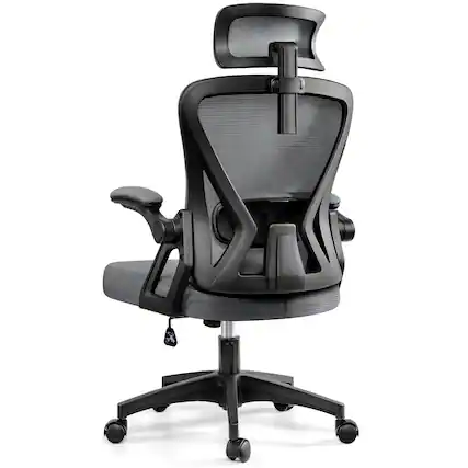 Front. KERDOM - High Back Ergonomic Office Chair with Adjustable Headrest & Lumbar Support Tilt Reclining Computer Chair for Home Office - Dark Grey.