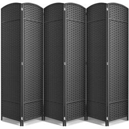 Sorbus - 6 Panel Room Divider 6 ft. Tall - Privacy Screen, Extra Wide Double Hinged Panels, Mesh Hand-Woven Design - Gray