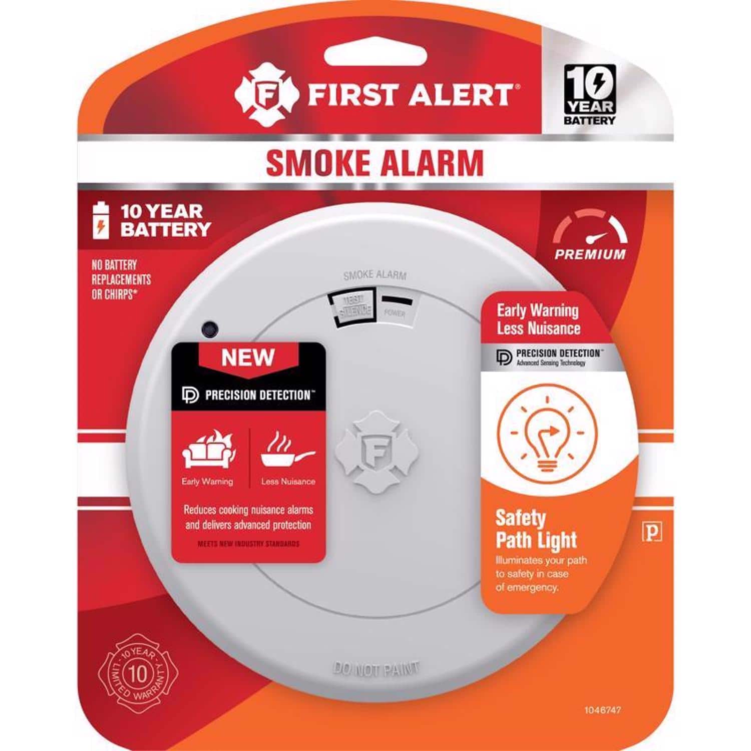 First Alert - 10 Year With Path Light Battery-Powered Photoelectric Smoke Detector 1 pk - White