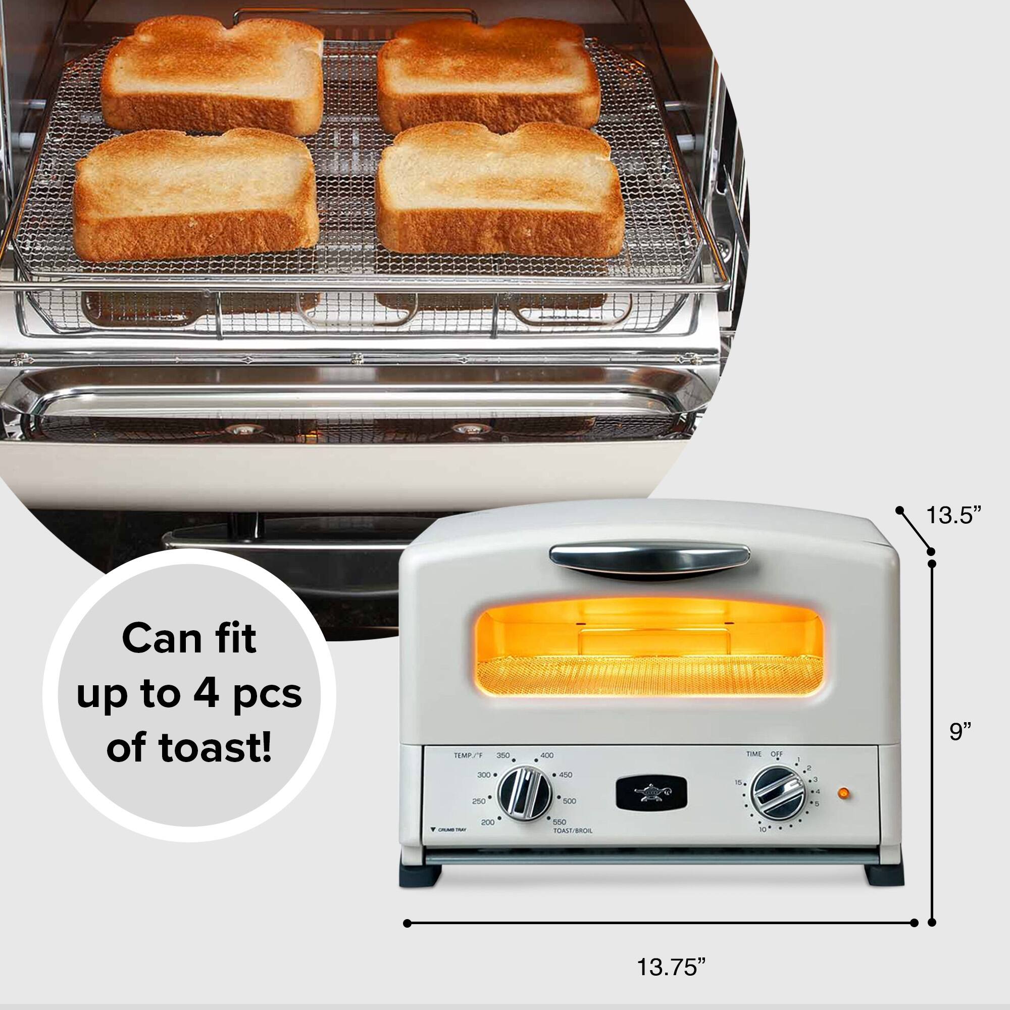 13.5" Can fit up to 4 pcs of toast!  
9"  
13.75"
