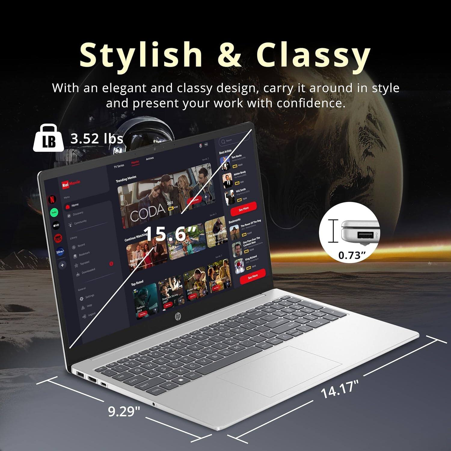 Stylish & Classy With an elegant and classy design, carry it around in style and present your work with confidence. LB 3.52 Ibs - With an elegant and classy design, carry it around in style and present your work with confidence. 15.6" - 0.73" - 9.29" - 14.17"