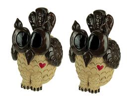 Things2Die4 - Set of 2 Adorable 9 Inch Tall Decorative Owl Planters - Brown