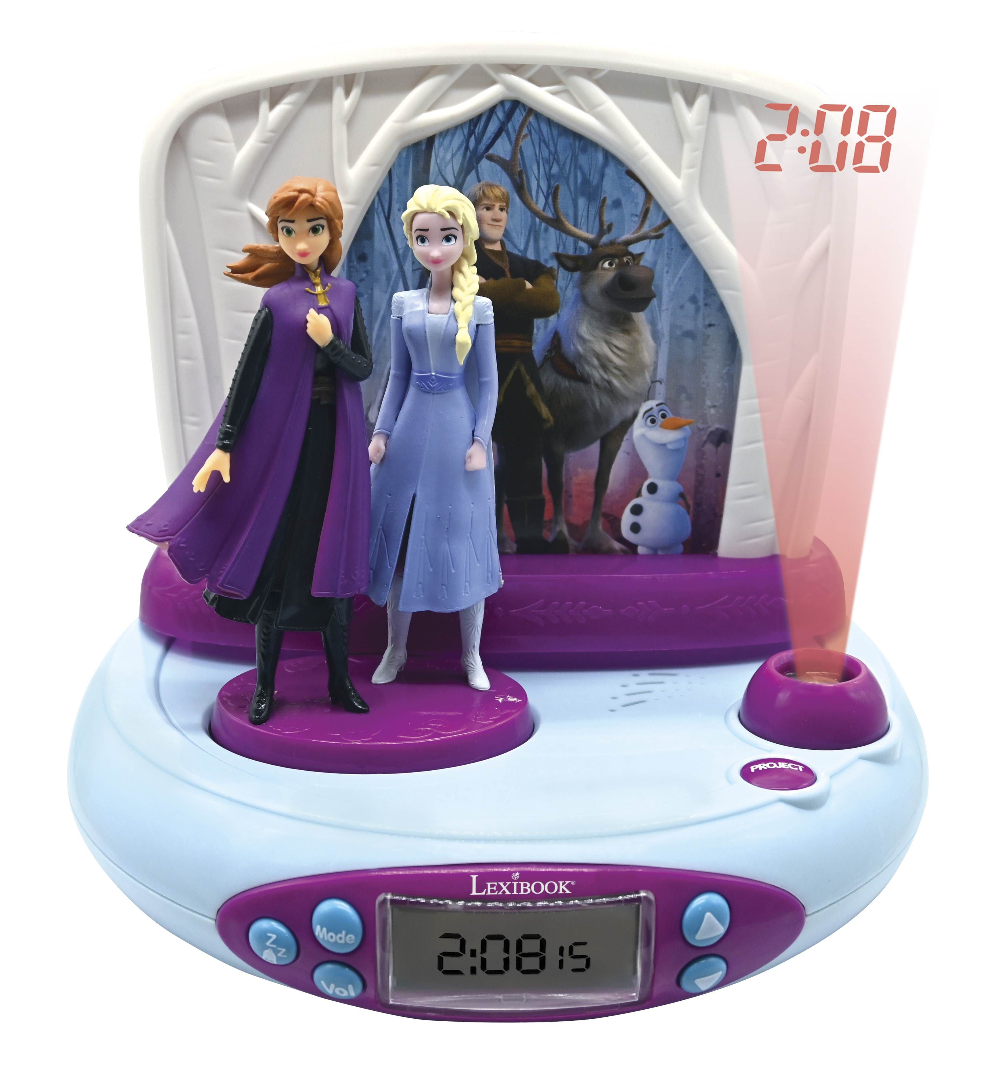 Lexibook - Disney Frozen II Projector Clock with Sounds - Blue